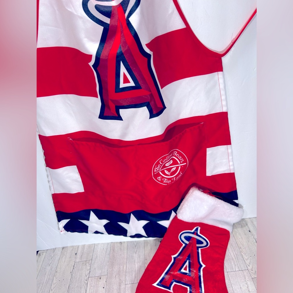 Angels Baseball Apron and Christmas Stocking